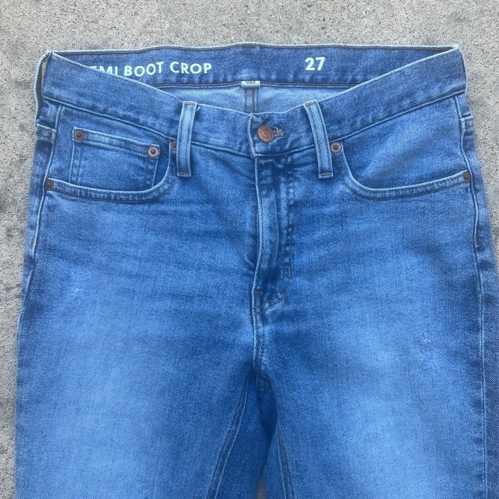 J. Crew Billie Demi Boot Crop Fray Hem Jeans Women's Size 27